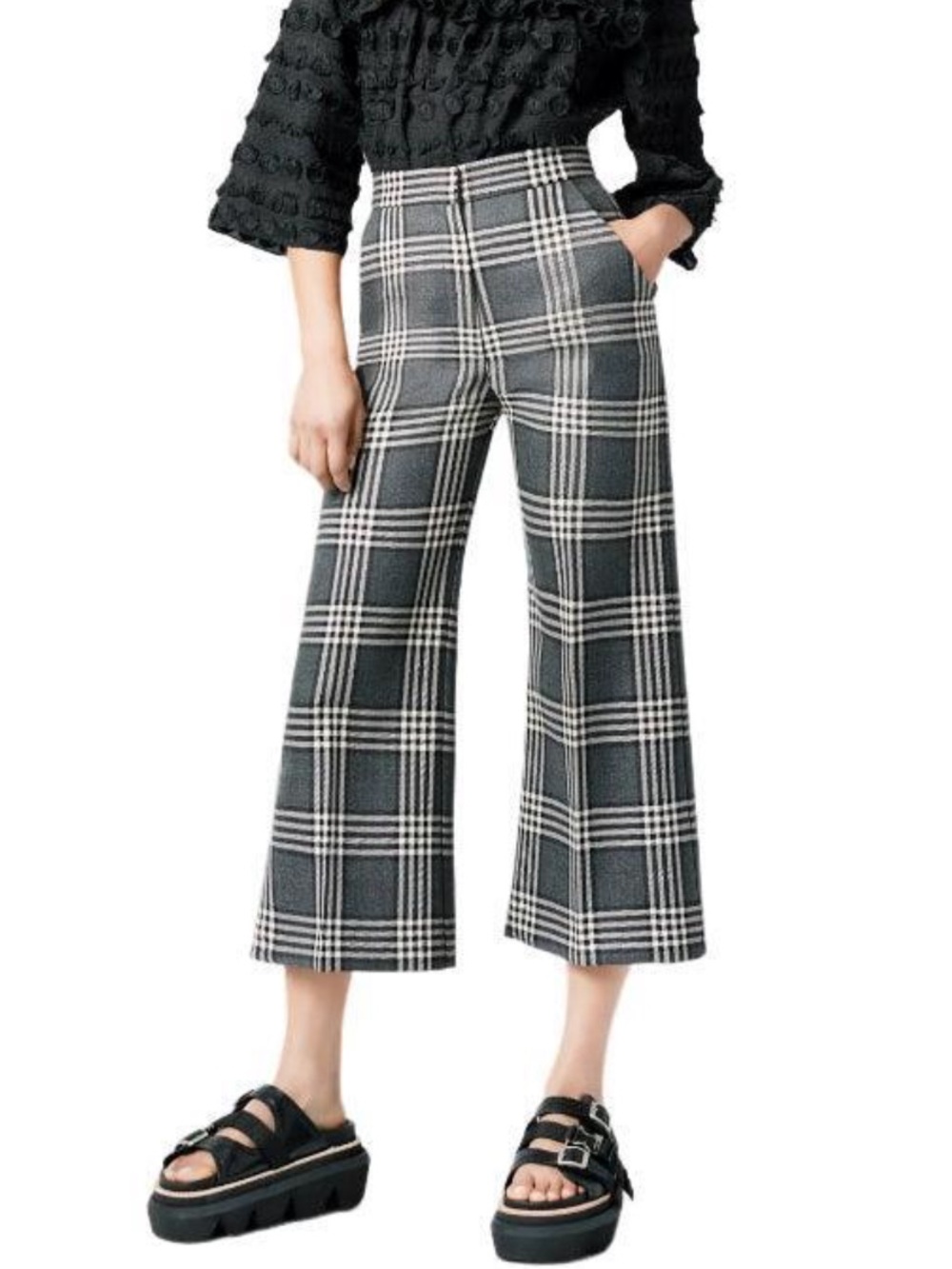 SMYTHE Wide Leg Culotte Pants size 6 100% Wool